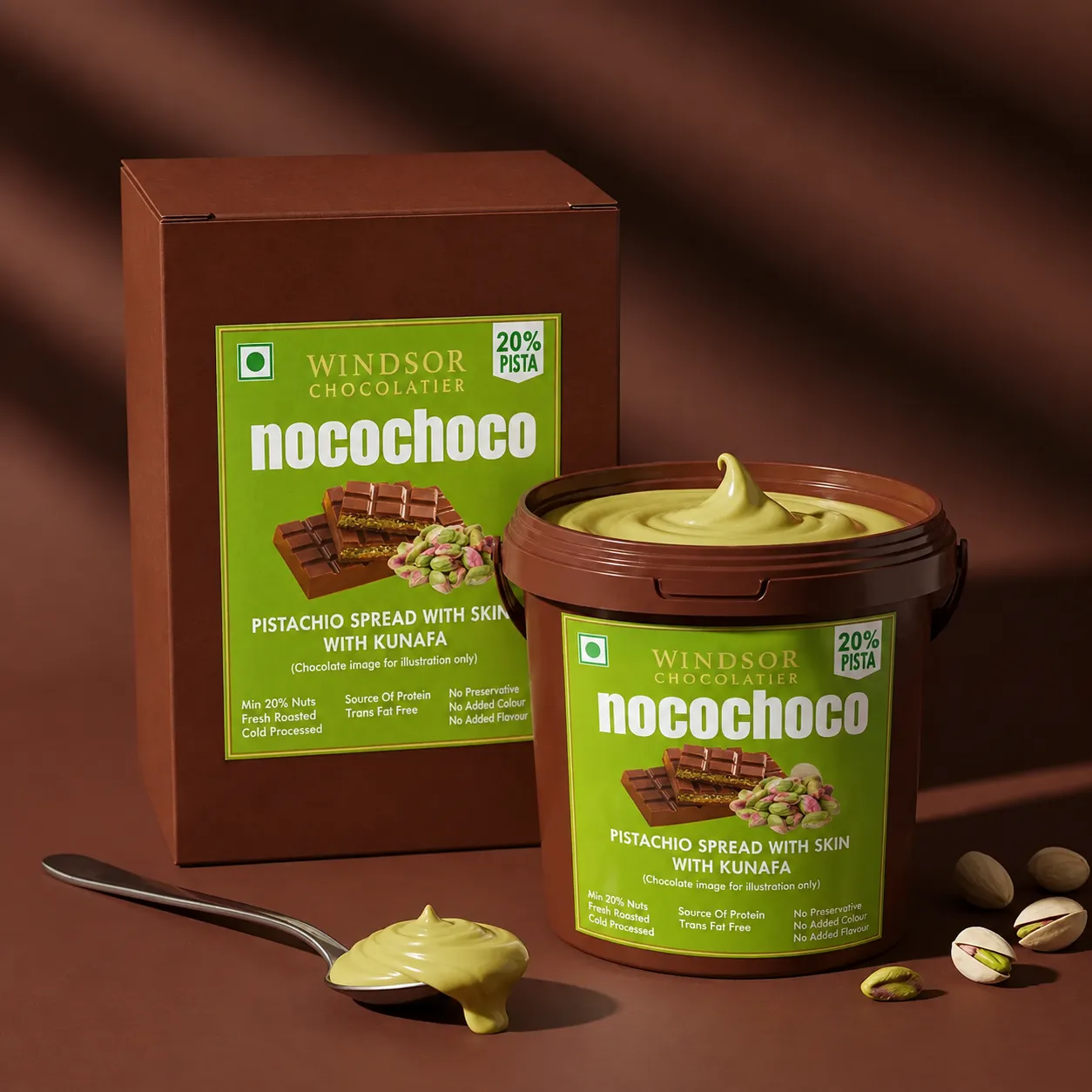 Pistachio Spread 20% with Skin with Kunafa