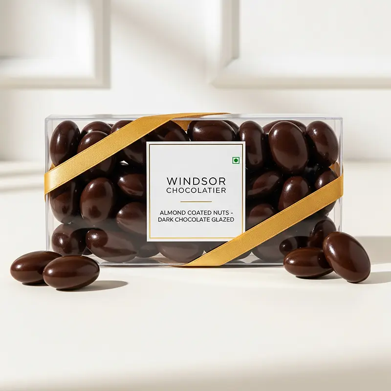 almond coated nuts dark chocolate glazed