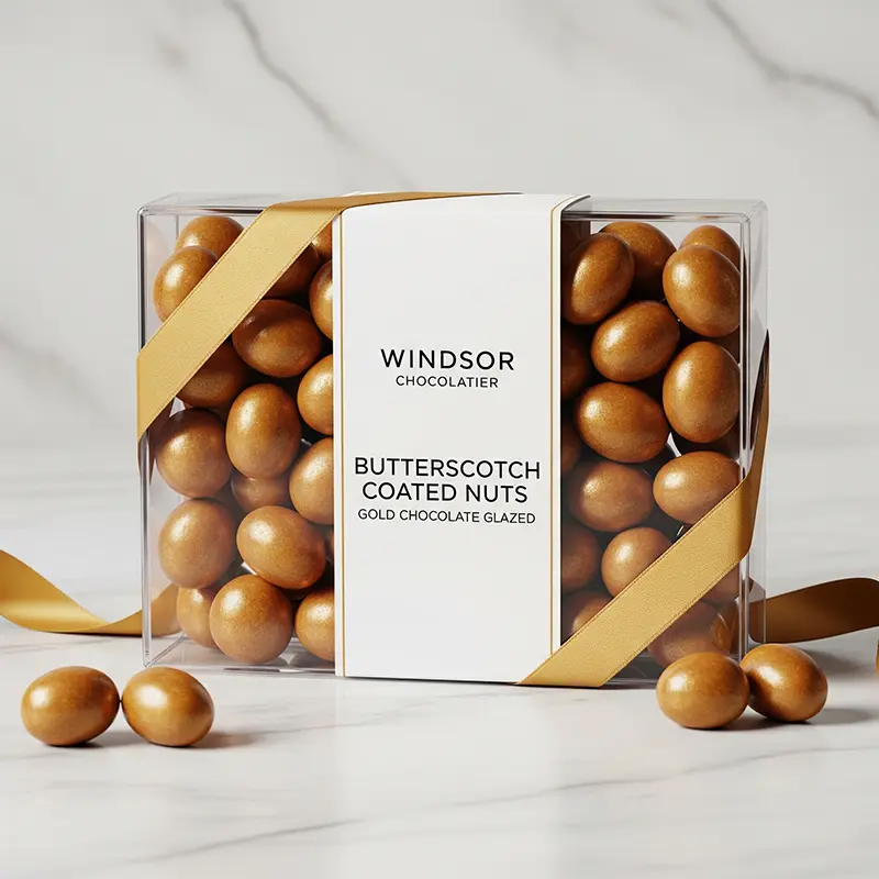 butterscotch coated nuts gold chocolate glazed